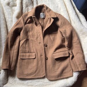 Abercrombie & Fitch Camel fleece Blend Jacket blazer S